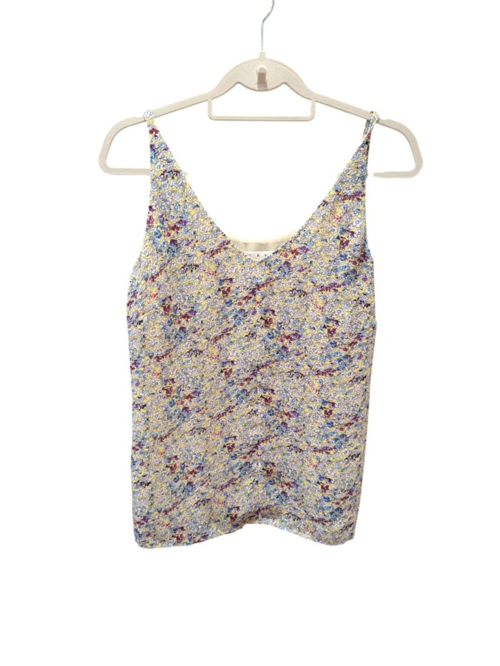 CAbi Tank Top Floral V-Neck Adjustable Straps Fully Lined Size XS